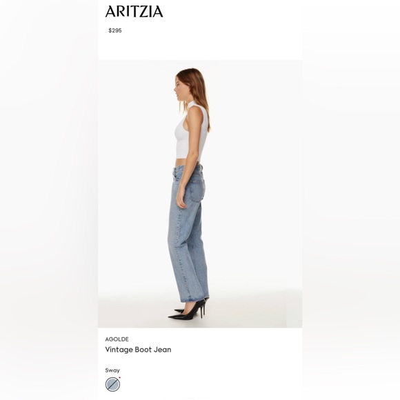 NWT Agolde Vintage High Rise Boot Swat Wash Organic Cotton Aritzia - Picture 5 of 10